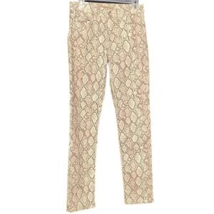 Multi‎ color snake skin print mid rise cigarette pant